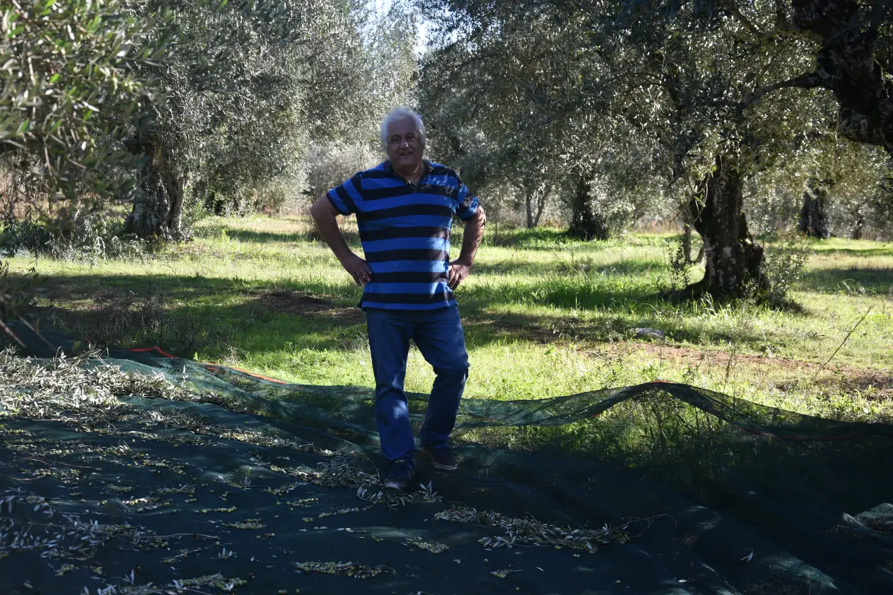 Erntehelfer nach getaner Arbeit auf dem Erntenetz