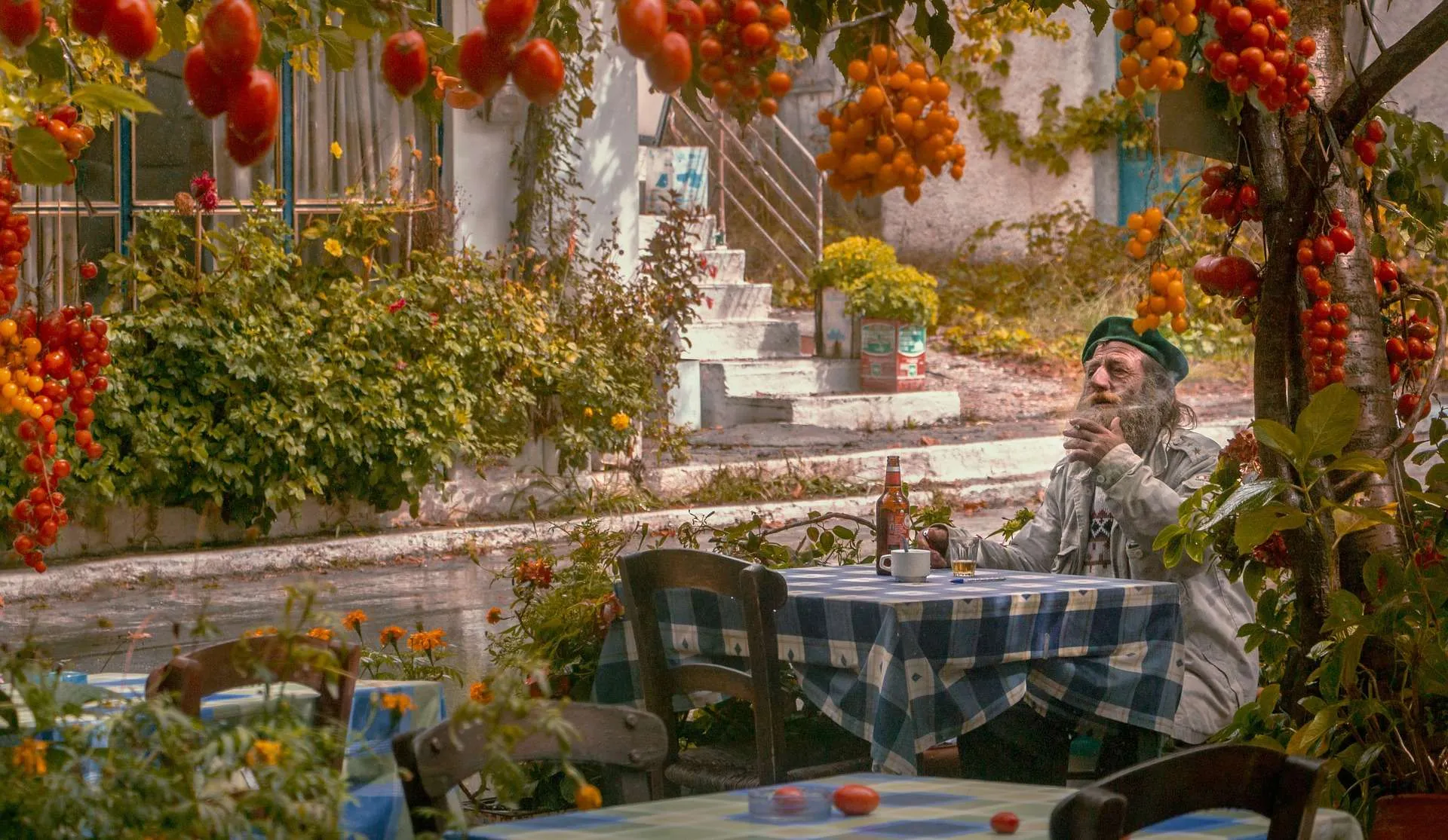 Mediterrane Küche und frische Zutaten als Hintergrundbild für die Rezepte